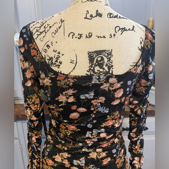 NWT Almost Famous Black Floral Long Sleeve Dress - Picture 11 of 16